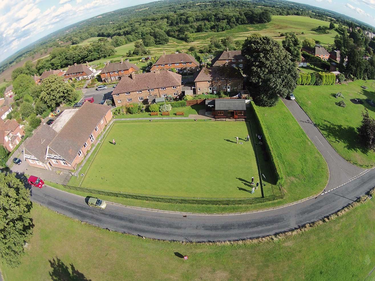 Aerial View of Frant Bowls green